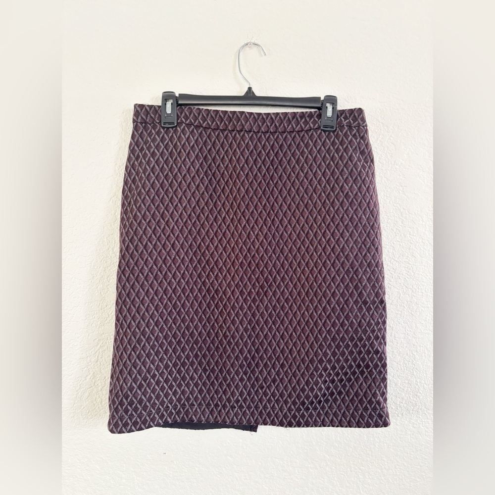 LOFT Plum Quilted Pencil Skirt